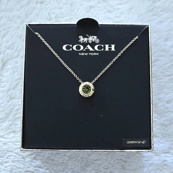 Coach Raised Gold💛 Slider Disc💿 Pendant Necklace - NIB - Picture 4 of 16